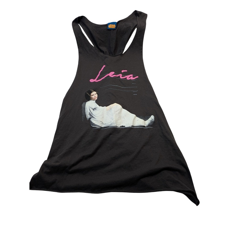 Star Wars Women Princess Leia Graphic Tank Top M Black Racerback Twist